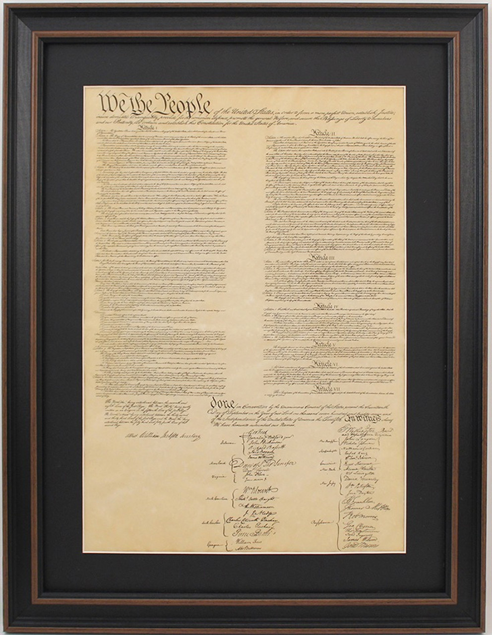 Framed Constitution and Bill of Rights Set (Unmatted)
