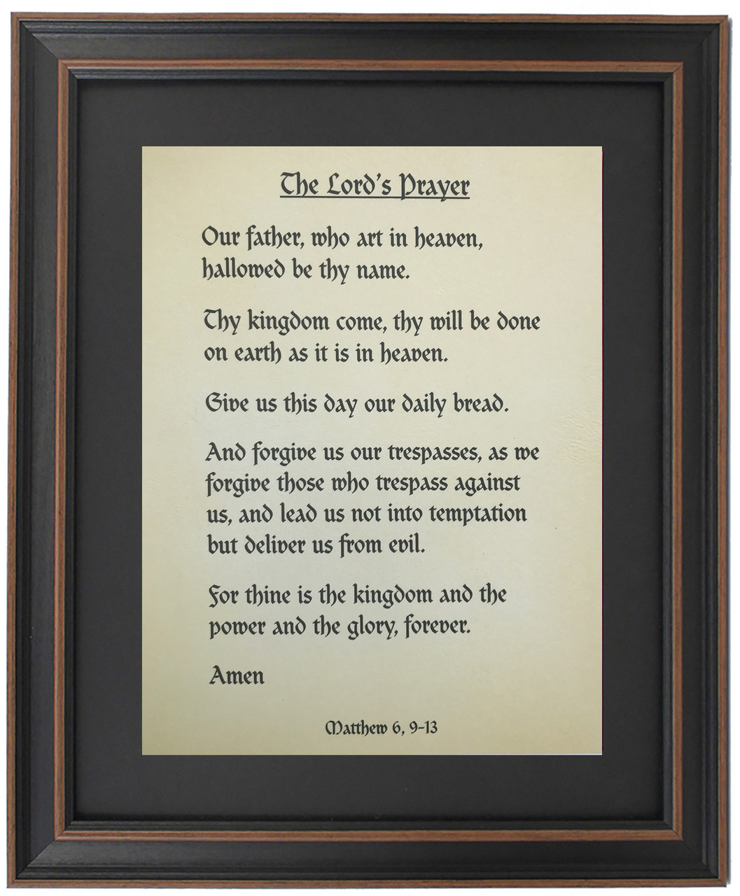 Framed The Lord's Prayers. Made in USA Free Shipping on All Orders at