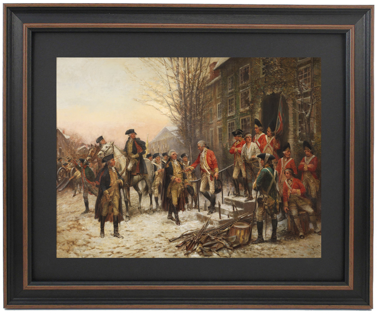 Framed George Washington In Front of Nassau Hall by Edward Moran