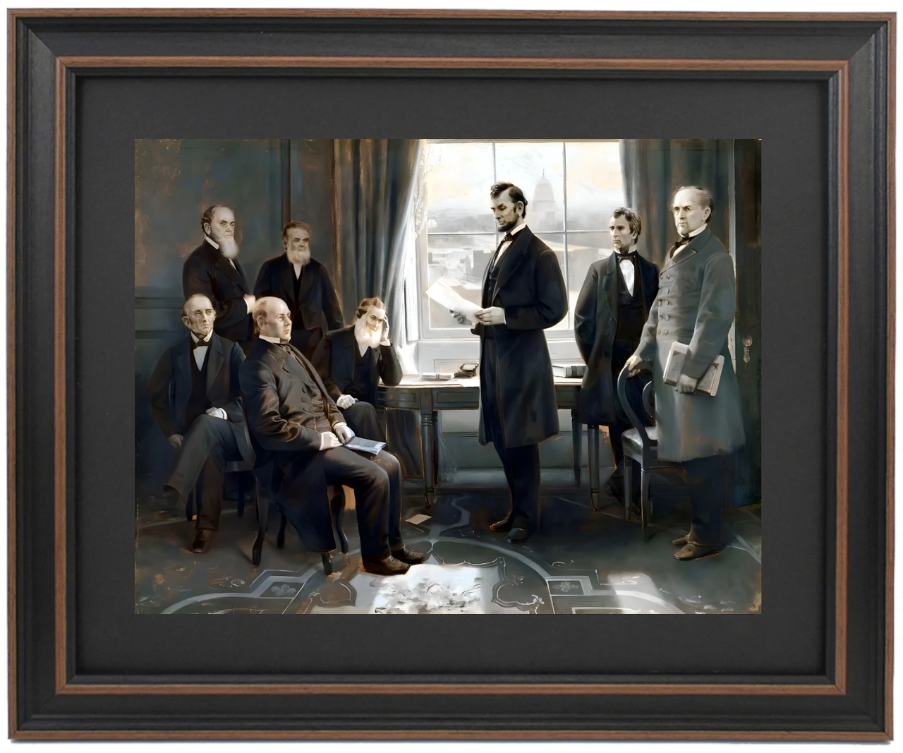 Proclamation Reading Framed Lincoln Reading the Emancipation Proclamation to his Cabinet by ...