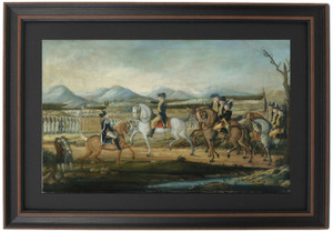Framed General George Washington Reviewing The Western Army At Fort Cumberland by Frederick Kemmelmeyer Framed General George Washington Reviewing The Western Army At Fort Cumberland by Frederick Kemmelmeyer