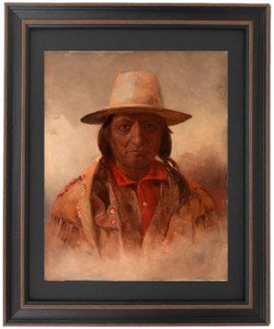 Framed Sitting Bull by Julian Scott Framed Sitting Bull by Julian Scott