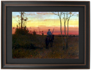 Framed The Mounted Sentry by Julian Scott Framed The Mounted Sentry by Julian Scott