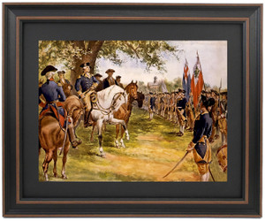 Framed Washington Taking Command of the American Army Under the Old Elm at Cambridge by Percy Moran Framed Washington Taking Command of the American Army Under the Old Elm at Cambridge by Percy Moran