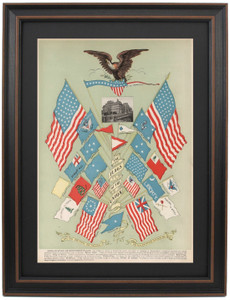 Framed The Flags of the Union by George Franklin Cram Framed The Flags of the Union by George Franklin Cram