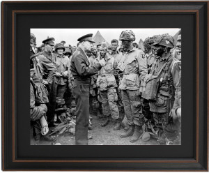 Framed General Dwight D. Eisenhower Addresses American Paratroopers Prior to D-Day Framed General Dwight D. Eisenhower Addresses American Paratroopers Prior to D-Day