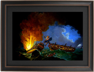 Framed The Surveillante in Action Against the Quebec, 6 October 1779 by Auguste-Louis Rossel de Cercy Framed The Surveillante in Action Against the Quebec, 6 October 1779 by Auguste-Louis Rossel de Cercy