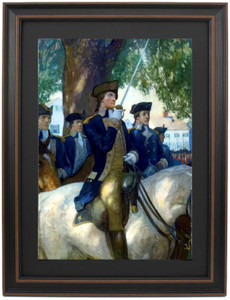 Framed Beginning of the American Union: Washington Takes Command of the Continental Army at Cambridge, 1775 by N.C. Wyeth