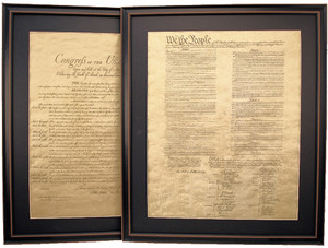 Poster Size Framed United States Constitution & Bill of Rights with Mat Set Poster Size Framed United States Constitution & Bill of Rights with Mat Set