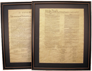 Poster Size Framed Constitution & Declaration of Independence Set with Mat Poster Size Framed Constitution & Declaration of Independence Set with Mat