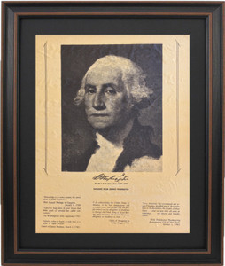 Framed George Washington Portrait Framed George Washington Portrait