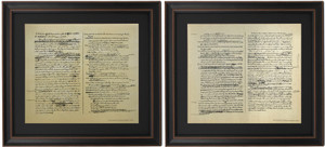 Framed Jefferson's Rough Draft of The Declaration of Independence Set Framed Jefferson's Rough Draft of The Declaration of Independence Set