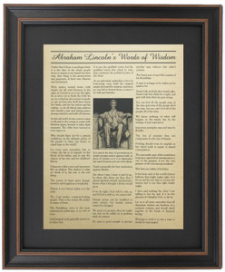 Framed Abraham Lincoln's Words of Wisdom Framed Abraham Lincoln's Words of Wisdom