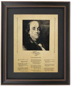 Framed Benjamin Franklin Portrait & Quotes Framed Benjamin Franklin Portrait & Quotes