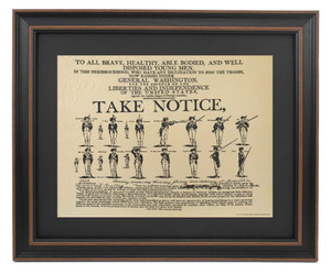 Framed Call to Arms Poster Under General Washington