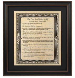 Framed Original Rules of Golf 1744