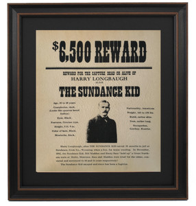 Framed Wanted Poster for The Sundance Kid