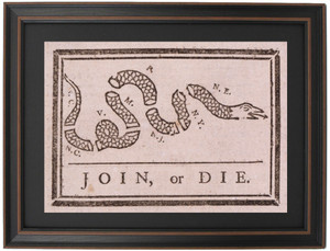Framed Join or Die Snake Cartoon Framed Join or Die Snake Cartoon