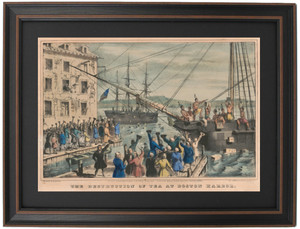 Framed The Destruction of Tea at Boston Harbor by Nathaniel Currie Framed The Destruction of Tea at Boston Harbor by Nathaniel Currie