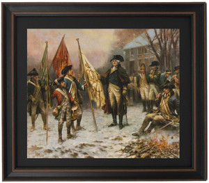 Framed Washington Inspecting the Captured Colors After the Battle of Trenton by Percy Moran Framed Washington Inspecting the Captured Colors After the Battle of Trenton by Percy Moran
