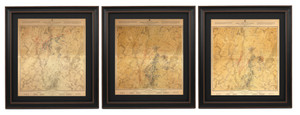 Framed Three Day Gettysburg Battlefield Map Set by John Bachelder 1876 Framed Three Day Gettysburg Battlefield Map Set by John Bachelder 1876