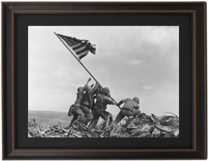 Framed Raising. the Flag at Iwo Jima by Joe Rosenthal Framed Raising. the Flag at Iwo Jima by Joe Rosenthal