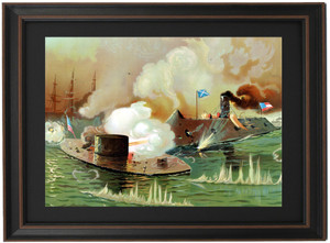Framed Battle Of the Monitor and Merrimac Framed Battle Of the Monitor and Merrimac