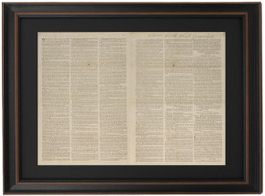 Framed Constitution of the United States Broadside by John Carter Framed Constitution of the United States Broadside by John Carter
