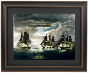 Framed Capture of HMS Cyane & Levant by the US Frigate Constitution by Thomas Birch Framed Capture of HMS Cyane & Levant by the US Frigate Constitution by Thomas Birch