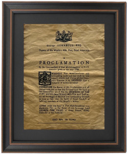 Framed George Turnbull Proclamation 1769 Framed George Turnbull Proclamation 1769