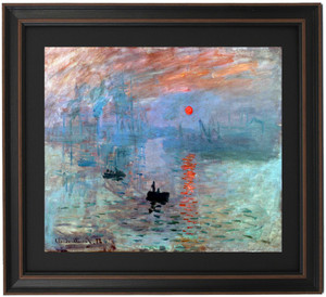 Framed Impression Sunrise by Claude Monet. Handmade in the USA. Framed Impression Sunrise by Claude Monet. Handmade in the USA.