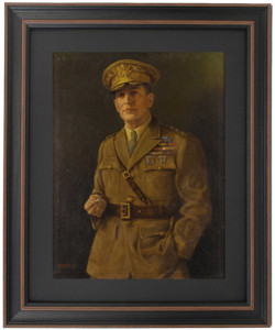 Framed Portrait of General Douglas MacArthur by Emil Hermann Framed Portrait of General Douglas MacArthur by Emil Hermann