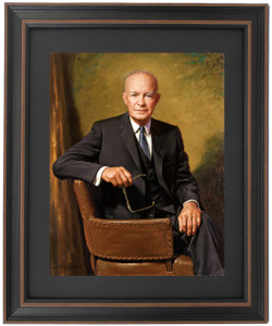 Framed Presidential Portrait of Dwight D. Eisenhower by James Anthony Wills Framed Presidential Portrait of Dwight D. Eisenhower by James Anthony Wills