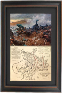 Framed Battle of Nashville by Howard Pyle with Battlefield Map Framed Battle of Nashville by Howard Pyle with Battlefield Map