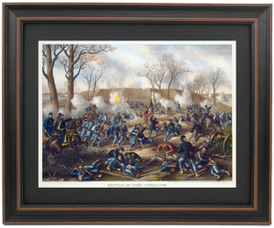 Framed Battle of Fort Donelson by Kurz and Allison Framed Battle of Fort Donelson by Kurz and Allison