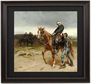 Framed Cold Comfort on the Outpost by Edward Percy Moran Framed Cold Comfort on the Outpost by Edward Percy Moran