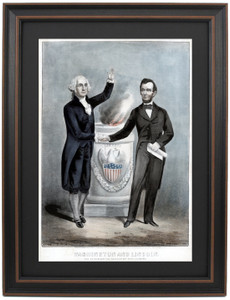 Framed Washington and Lincoln by Currier & Ives Framed Washington and Lincoln by Currier & Ives