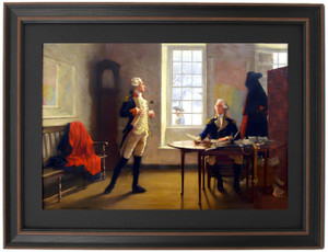 Framed  Valley Forge - Lafayette at Washington's Headquarters 1777-1778 by John Ward Dunsmore Framed  Valley Forge - Lafayette at Washington's Headquarters 1777-1778 by John Ward Dunsmore