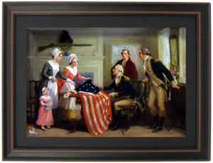 Framed Betsy Ross and the First Stars and Stripes by John Ward Dunsmore Framed Betsy Ross and the First Stars and Stripes by John Ward Dunsmore