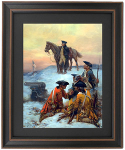 Framed Washington at Valley Forge by 'Percy Moran' Framed Washington at Valley Forge by 'Percy Moran'