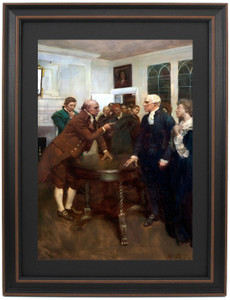 Framed A Committee of Patriots Delivering an Ultimatum to a King's Councillor by Howard Pyle Framed A Committee of Patriots Delivering an Ultimatum to a King's Councillor by Howard Pyle