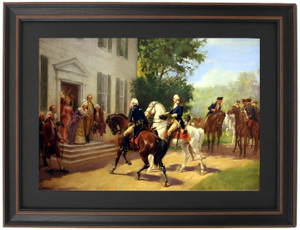 Framed Washington and Rochambeau at Mt. Vernon1781 by John Ward Dunsmore Framed Washington and Rochambeau at Mt. Vernon1781 by John Ward Dunsmore