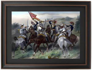 Framed Battle of Cowpens. Conflict Between Cols. Washington and Tarleton by Alonzo Chappel Framed Battle of Cowpens. Conflict Between Cols. Washington and Tarleton by Alonzo Chappel