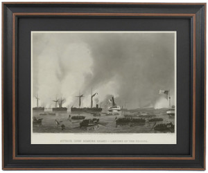 Framed Attack Upon Roanoke Island - Landing of the Troops by Alonzo Chappel Framed Attack Upon Roanoke Island - Landing of the Troops by Alonzo Chappel