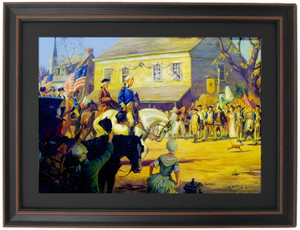 Framed Washington Triumphantly Entering New York City, November 25, 1783 by Henry Hintermeister Framed Washington Triumphantly Entering New York City, November 25, 1783 by Henry Hintermeister