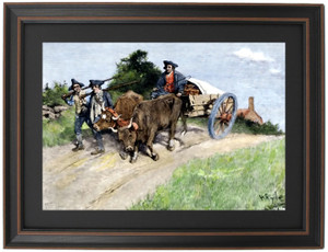 Framed Minutemen Bringing Gunpowder to Use in the Battle of Bunker Hill by Howard Pyle Framed Minutemen Bringing Gunpowder to Use in the Battle of Bunker Hill by Howard Pyle