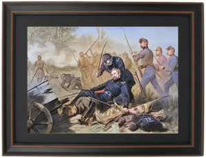Framed Attack at Chantilly - Death of General Stevens by Alonzo Chappel Framed Attack at Chantilly - Death of General Stevens by Alonzo Chappel