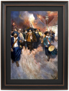 Framed Nathaniel Bacon and His Followers at the Burning of Jamestown by Howard Pyle Framed Nathaniel Bacon and His Followers at the Burning of Jamestown by Howard Pyle