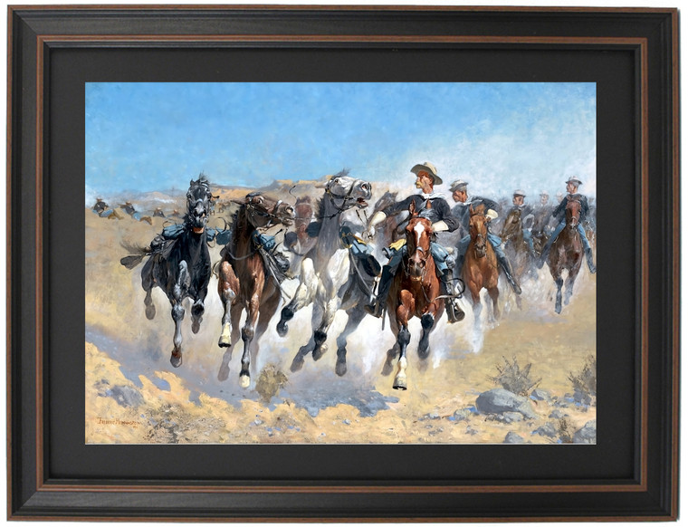 Framed Dismounted: The Fourth Troopers Moving the Led Horses by Frederic Remington Framed Dismounted: The Fourth Troopers Moving the Led Horses by Frederic Remington