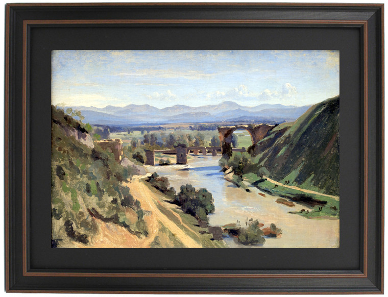 Framed The Bridge at Narni by Jean-Baptiste-Camille Corot